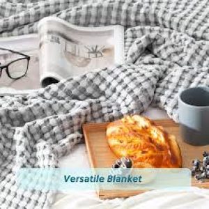 Bedsure Cooling Cotton Waffle Queen Size Blanket
